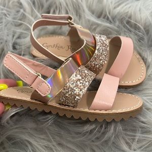 Pink and rose gold sandals